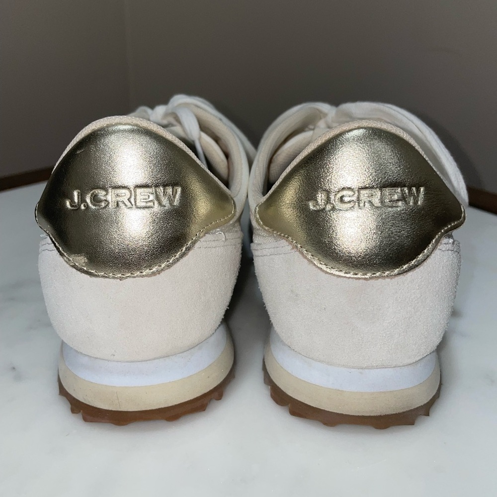 J. Crew Women's Shoes Sneakers Trainers Cream with Gold Accents - Picture 4 of 5